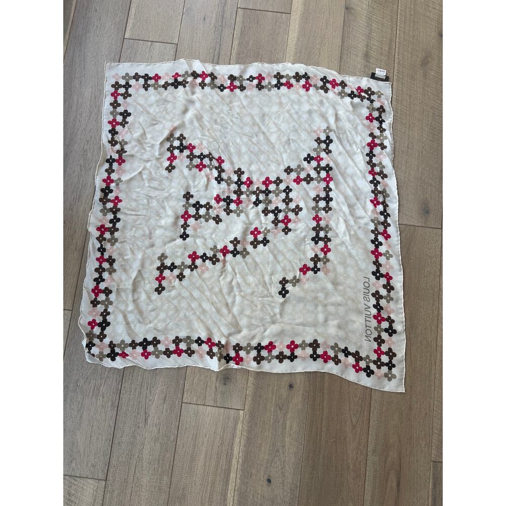 Louis Vuitton Floral Monogram Silk Scarf